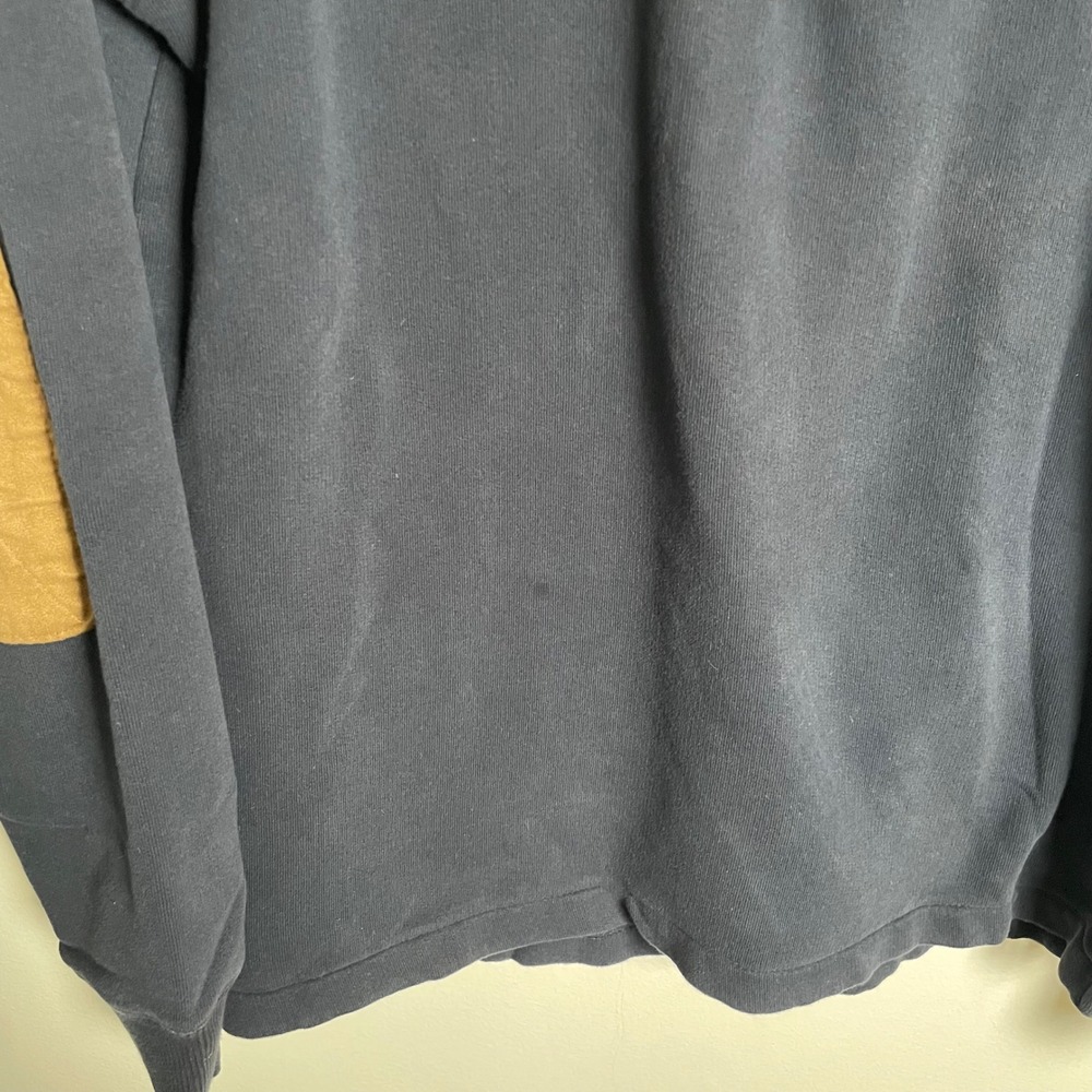 Woolrich Quarter Zip Pullover Mens S Navy Blue Elbow Patches Heritage Preppy - Picture 3 of 10